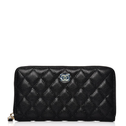 Chanel Caviar Quilted Large Gusset Zip Around Wallet Black 1 of 8
