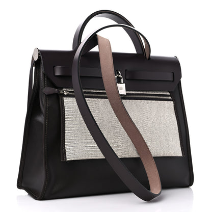 Hermes Toile H Berline Vache Hunter Herbag Zip PM 31 Black Ebene 4 of 11