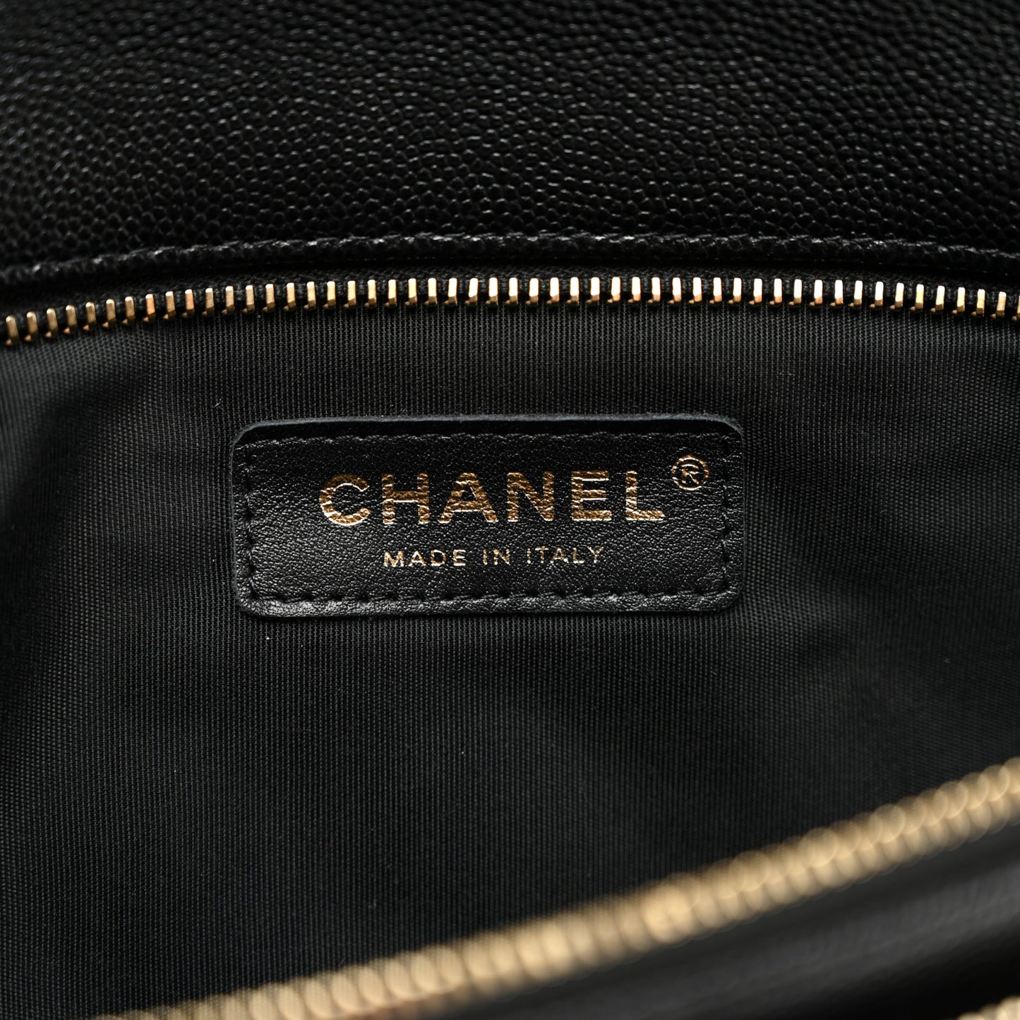 Caviar Quilted Flap Clutch Black