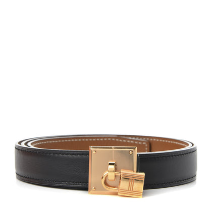 Hermes Epsom Swift 24mm Tresor Belt 85 Black Gold 1 of 5
