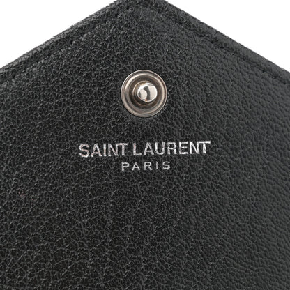 Saint Laurent Sheepskin Tri-Quilt Monogram Envelope Chain Wallet Black 6 of 12