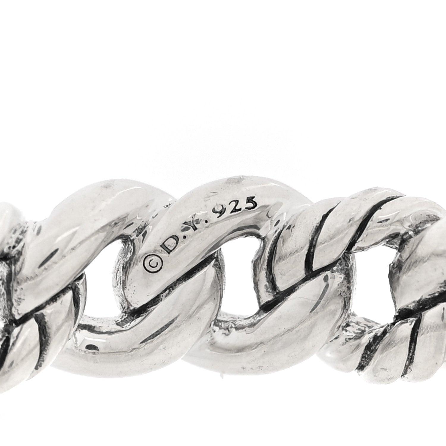 David Yurman Sterling Silver Narrow Belmont Curb Link Ring 56 7.5 4 of 4