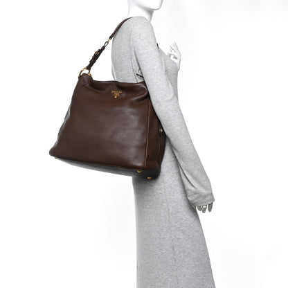 Prada Vitello Daino Shoulder Bag Caffe 2 of 12