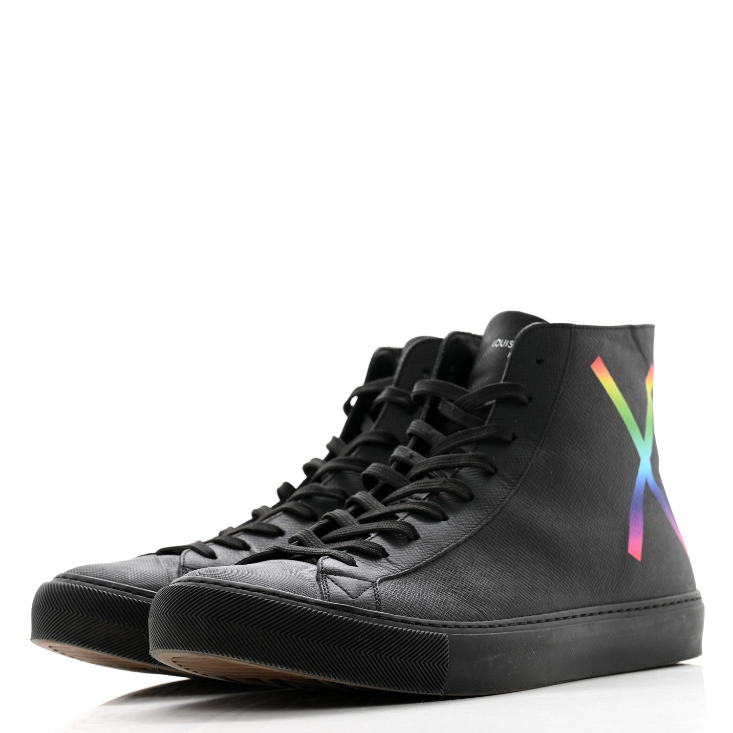 Louis Vuitton Calfskin LV Tattoo Sneaker Boots 10 Black 3 of 11