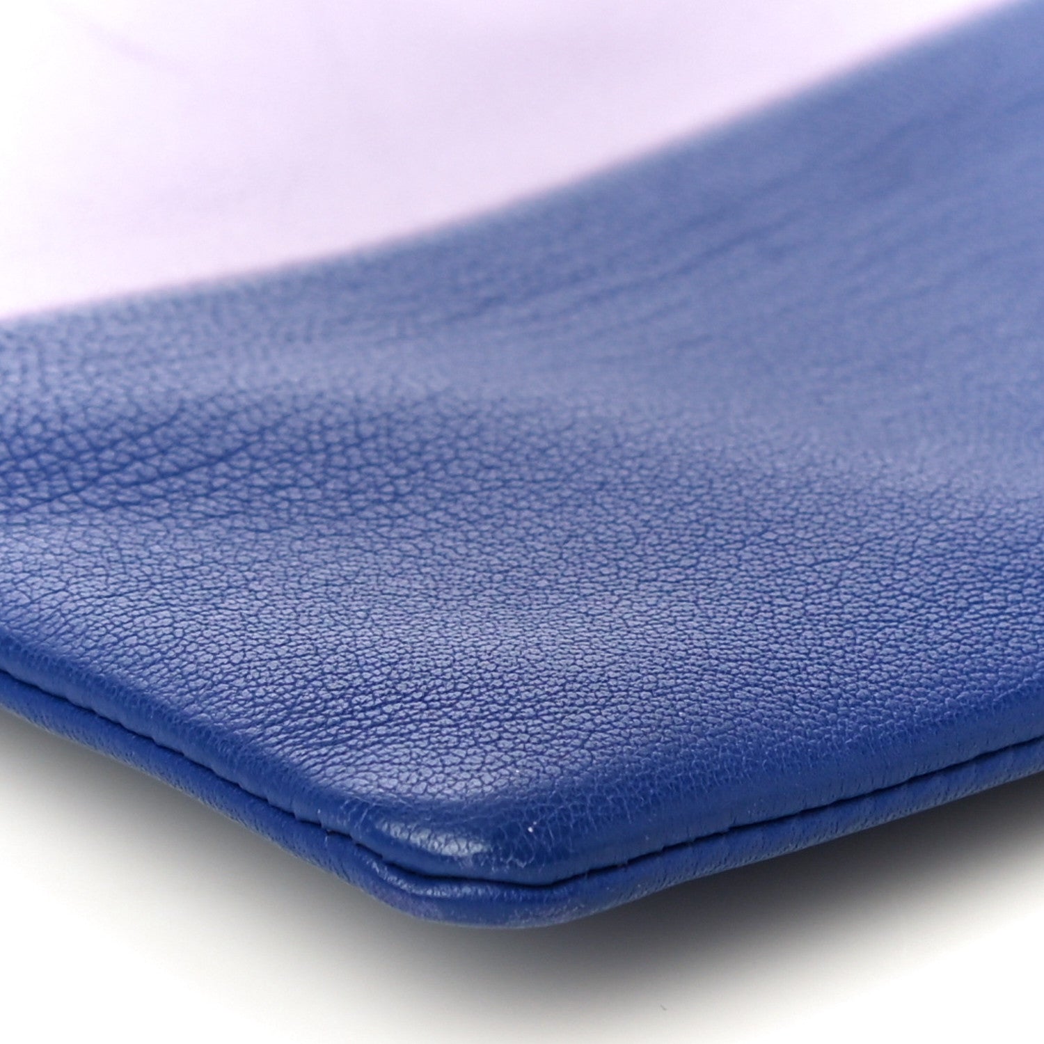 Celine Smooth Lambskin Bi-Color Solo Clutch Pouch Light Purple Royal Blue 9 of 10