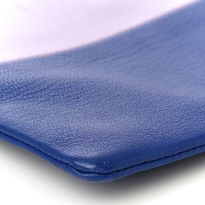 Celine Smooth Lambskin Bi-Color Solo Clutch Pouch Light Purple Royal Blue 9 of 10