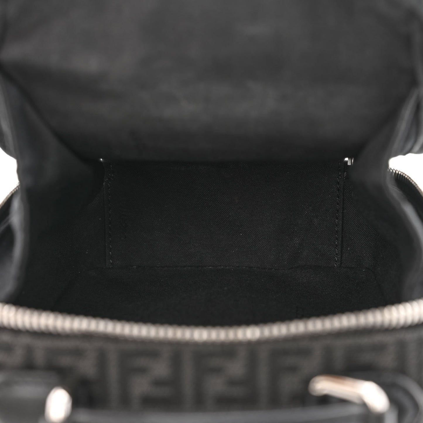 Recycled Fabric Jacquard Vitello Astro Micro FF Mini Trolley Bag Asfalto Black