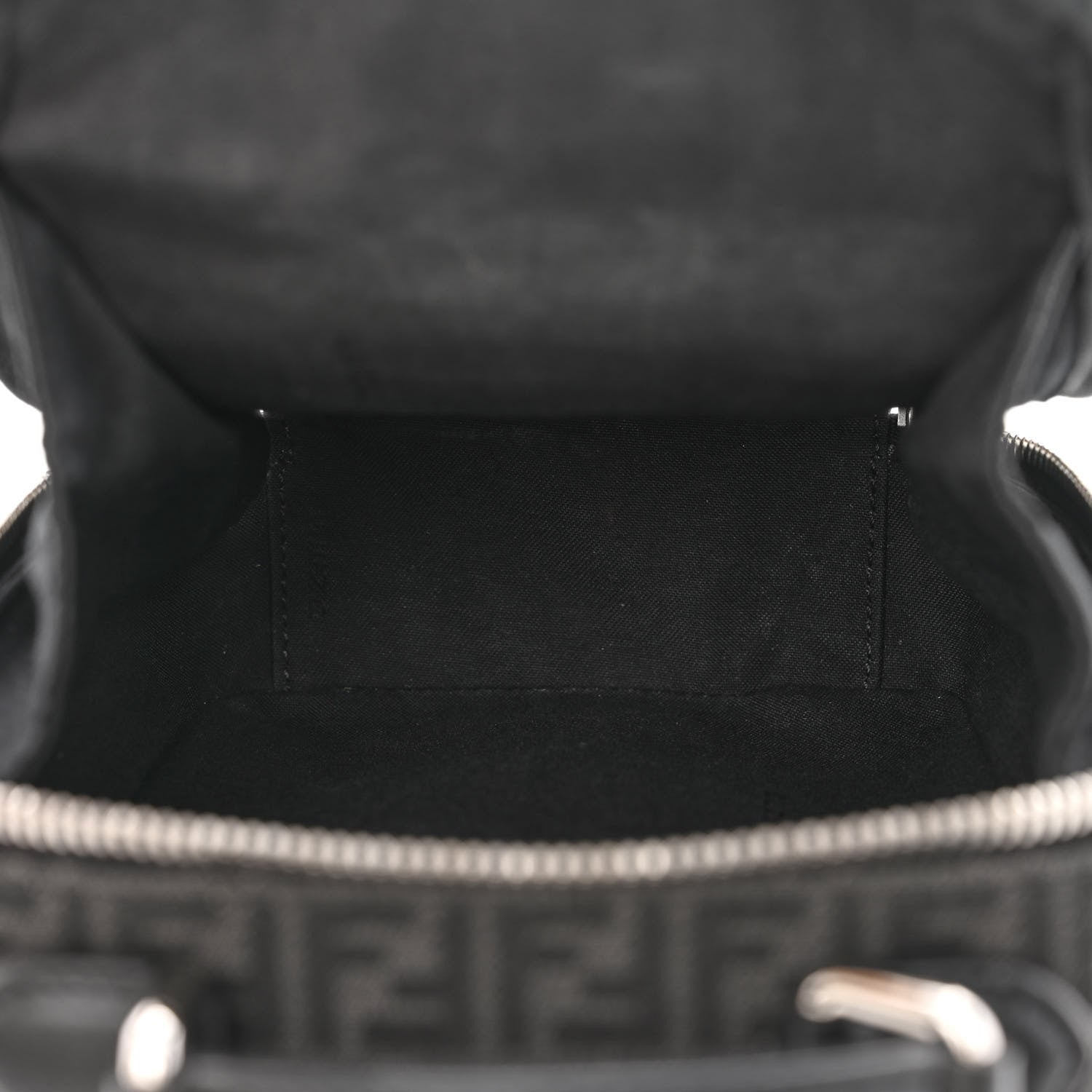 Fendi Recycled Fabric Jacquard Vitello Astro Micro FF Mini Trolley Bag Asfalto Black 5 of 10