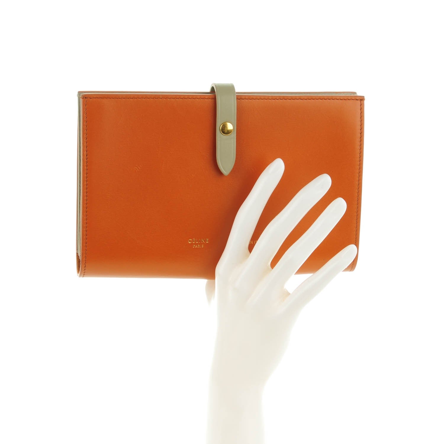 Celine Shiny Calfskin Palmelato Large Multifunction Strap Wallet Tawny 2 of 9