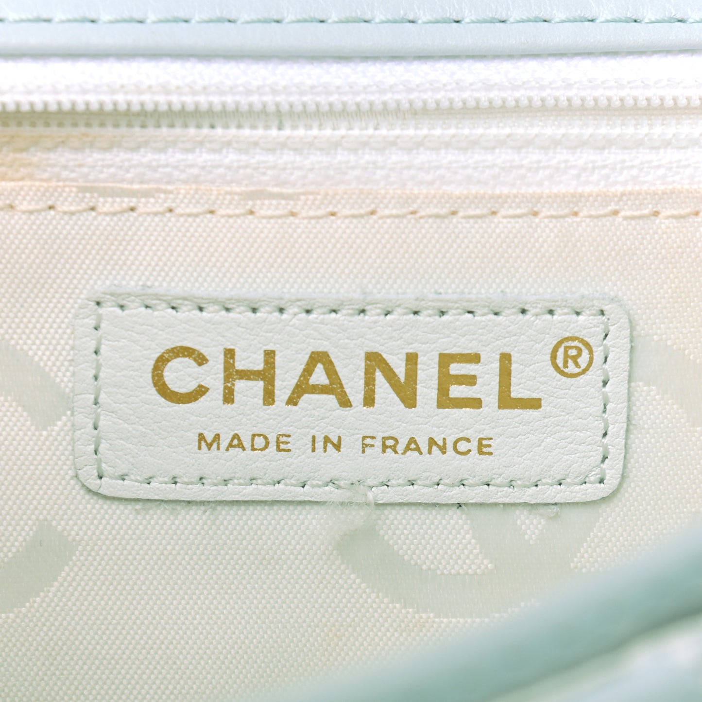 Calfskin Quilted Wild Stitch Flap Light Blue