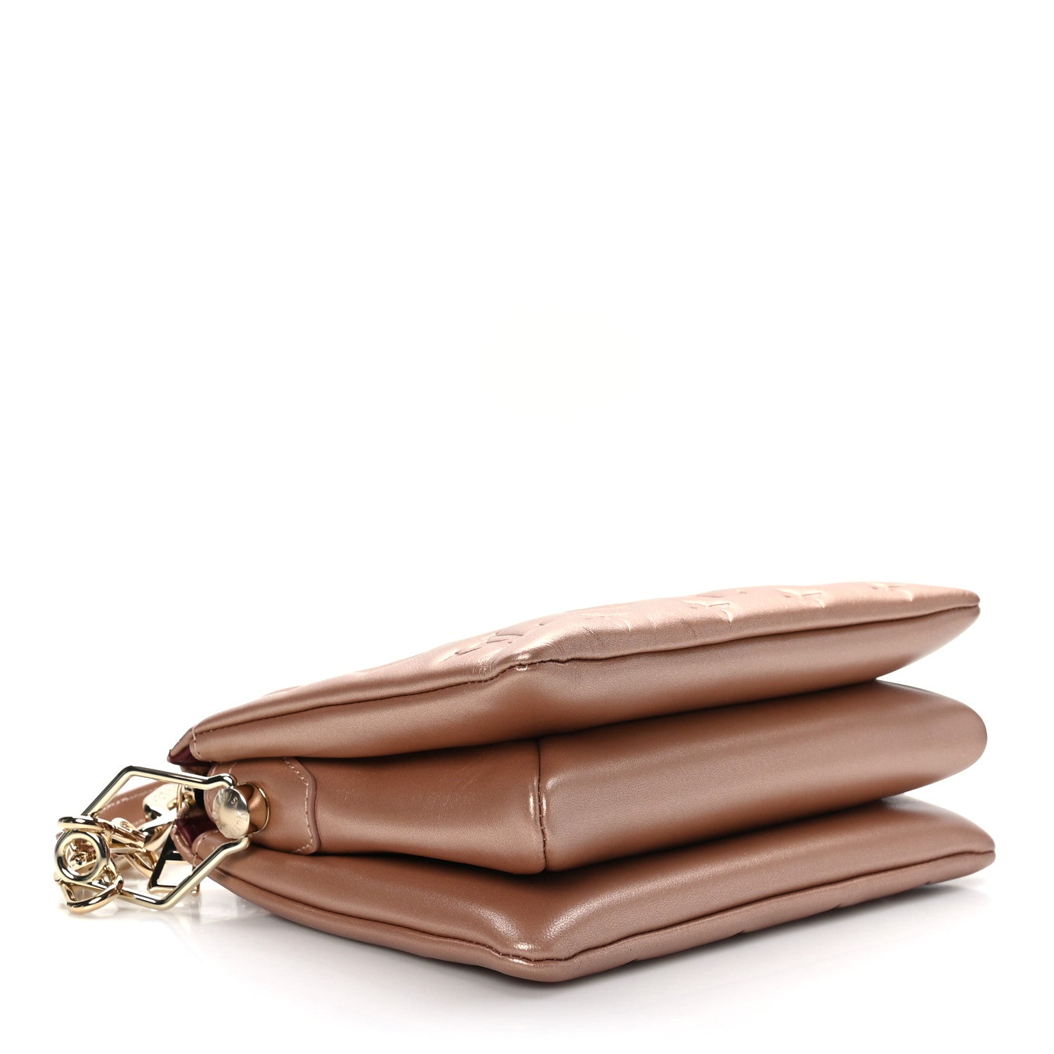 Louis Vuitton Metallic Lambskin Embossed Monogram Coussin BB Pink Gold 4 of 9