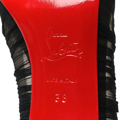 Christian Louboutin Crepe Satin Chiffon Parisienne Plato 85 Pumps 38 Black 6 of 10
