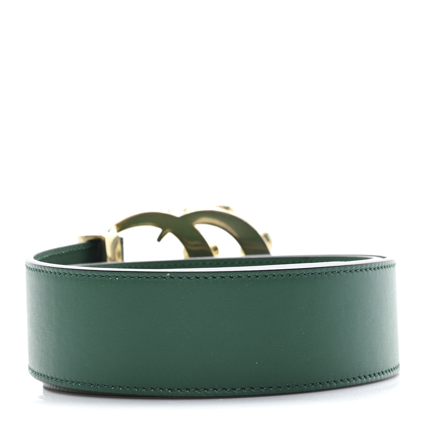 Calfskin Ceramic Glass Double G 40mm Belt 90 36 Emerald Multicolor