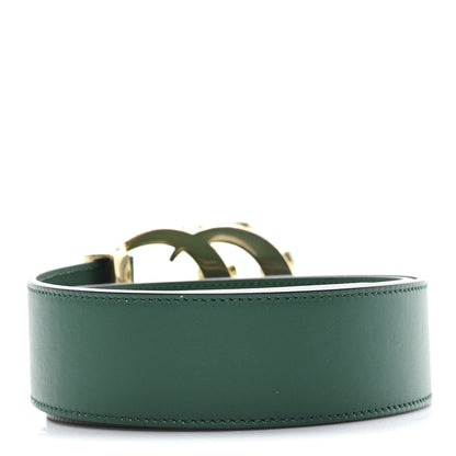 Gucci Calfskin Ceramic Glass Double G 40mm Belt 90 36 Emerald Multicolor 2 of 4