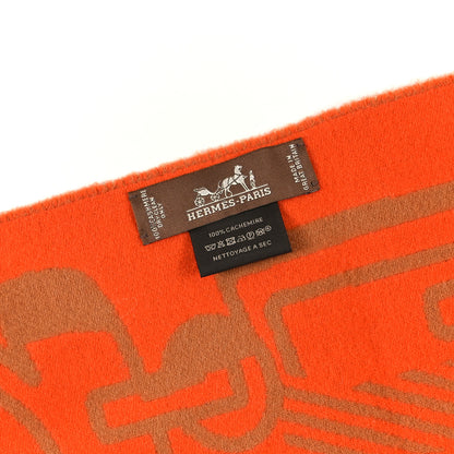Hermes Cashmere Casaque Do Re Boucles Muffler Camel Orange 3 of 3