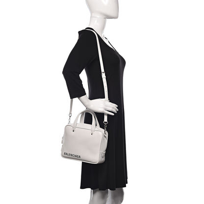 Balenciaga Shiny Day Calfskin XS Triangle Square Bag White 2 of 15