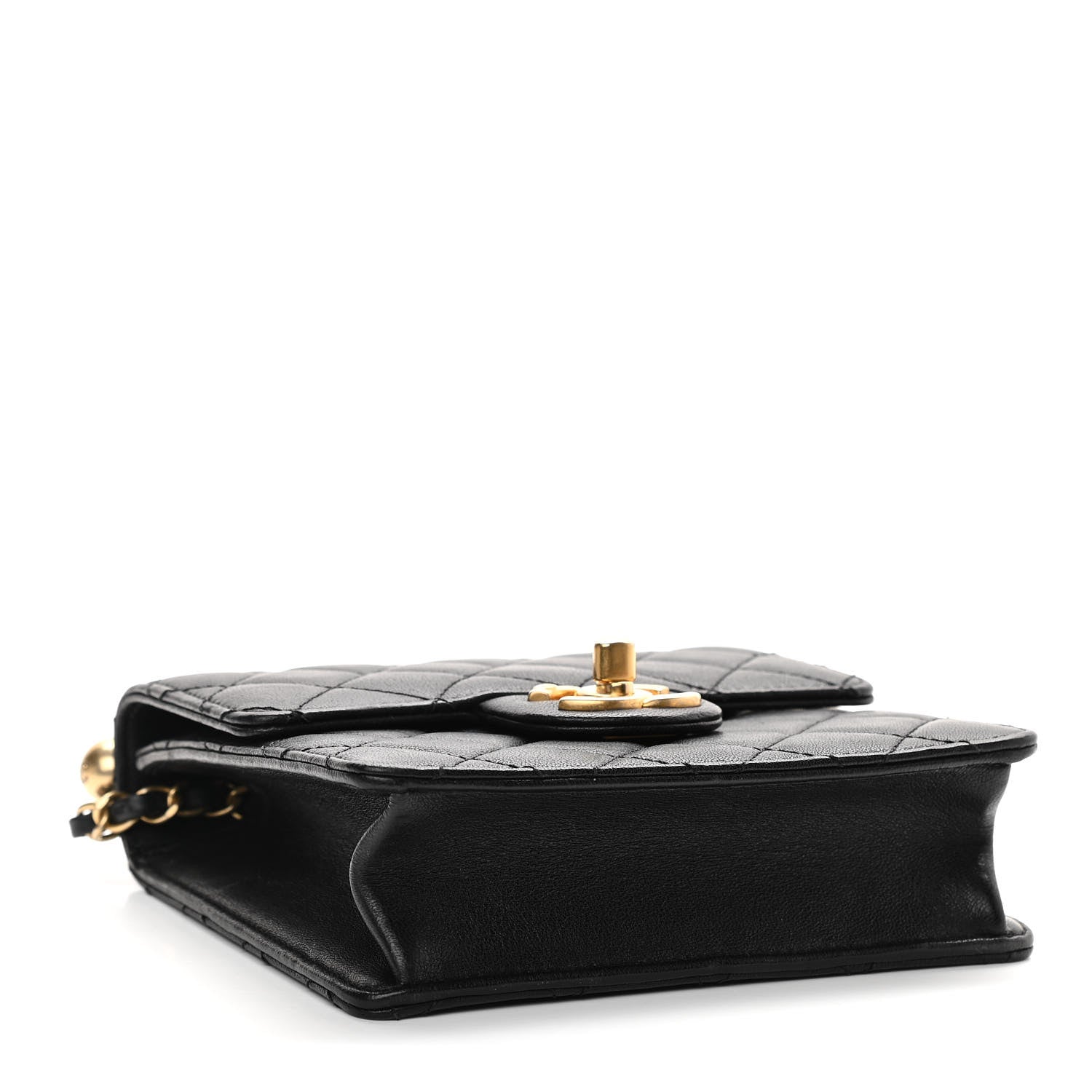 Chanel Goatskin Quilted Chic Pearls Flap Black 3 of 10