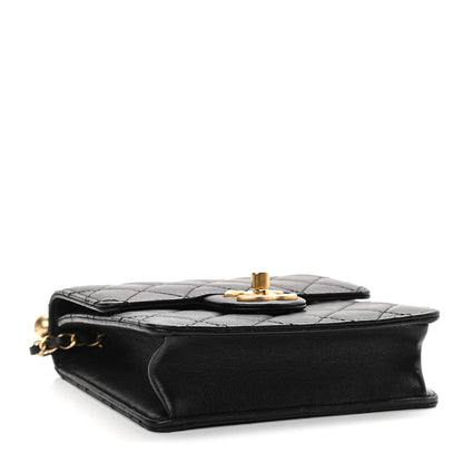 Chanel Goatskin Quilted Chic Pearls Flap Black 3 of 10