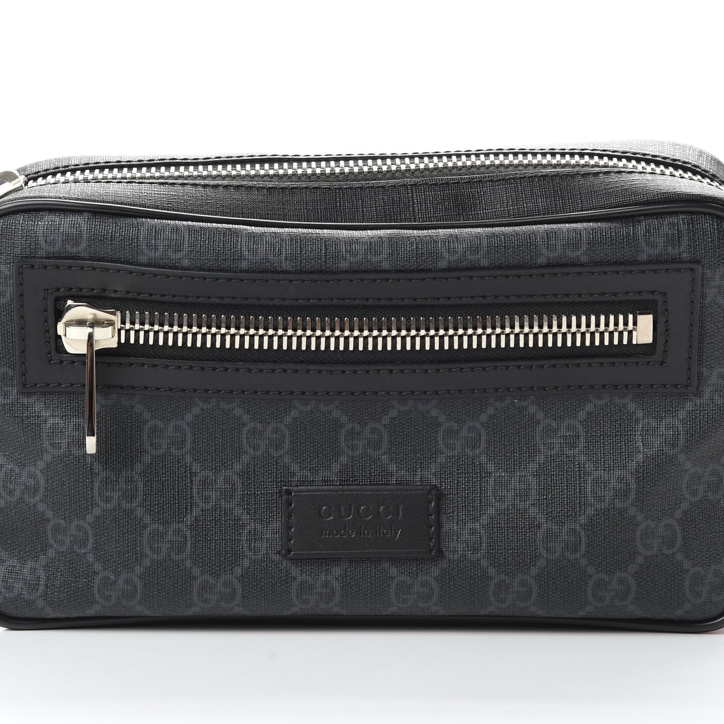 Soft GG Supreme Monogram Web Belt Bag Black Grey