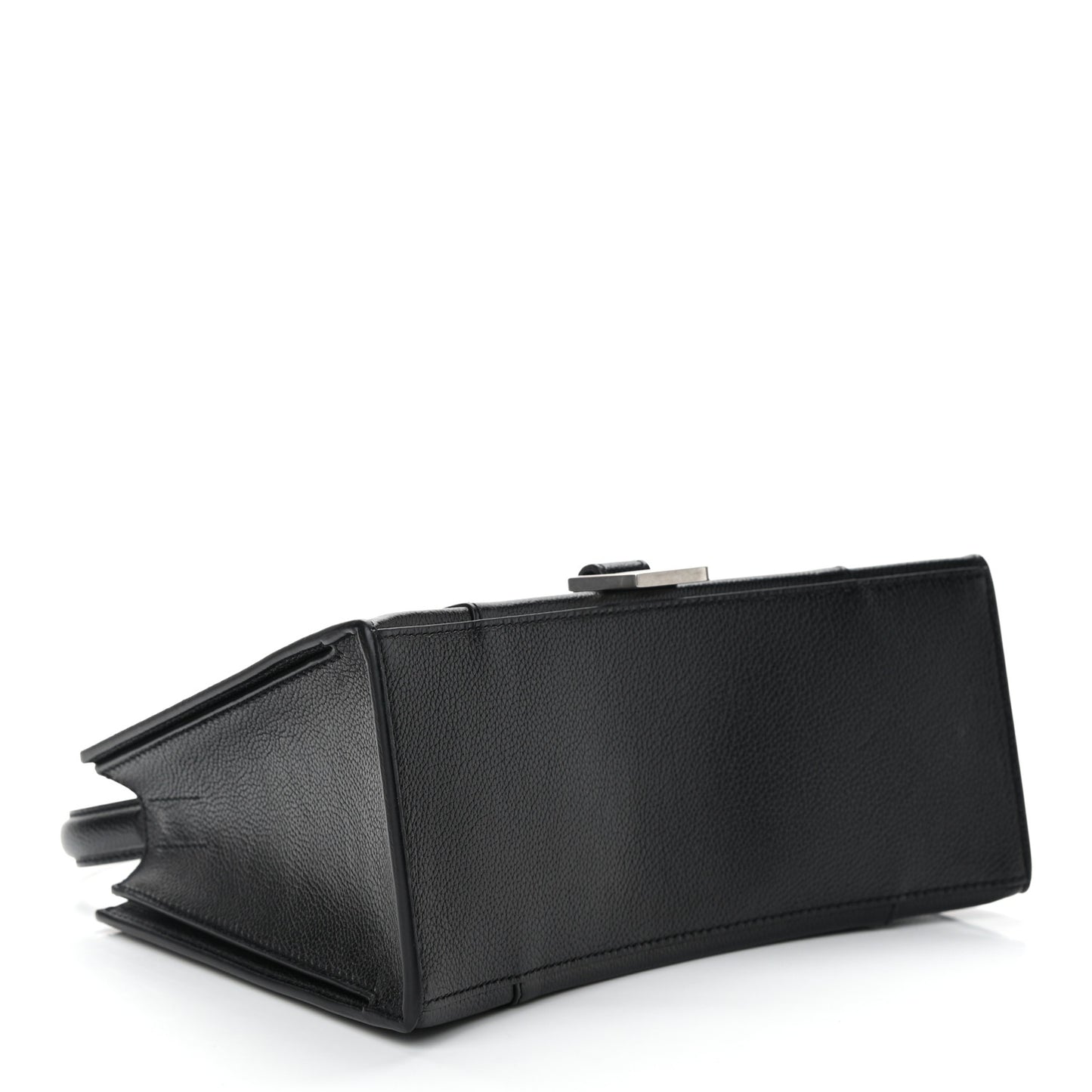 Grained Calfskin XS Hourglass East West Tote Black