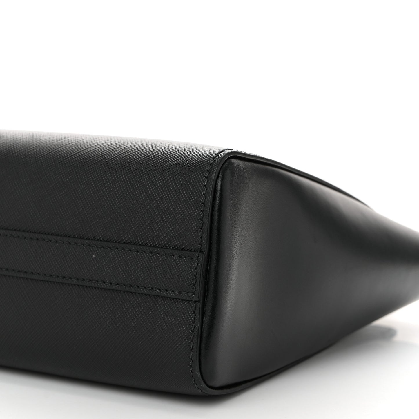 Saffiano Soft Calfskin Small Zippered Tote Black
