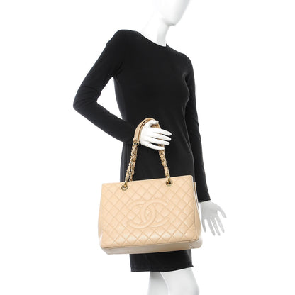 Chanel Caviar Quilted Grand Shopping Tote GST Beige Clair 2 of 12