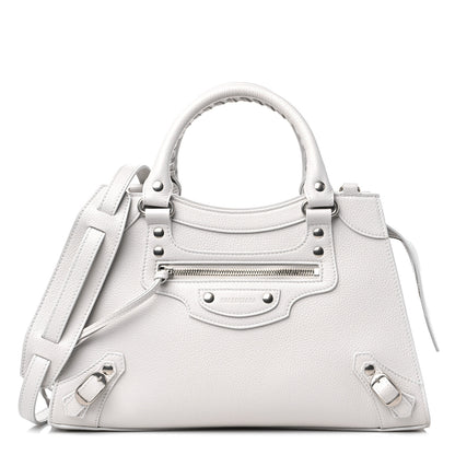 Balenciaga Grained Calfskin Neo Classic Silver Hardware S City Chalky White 1 of 8