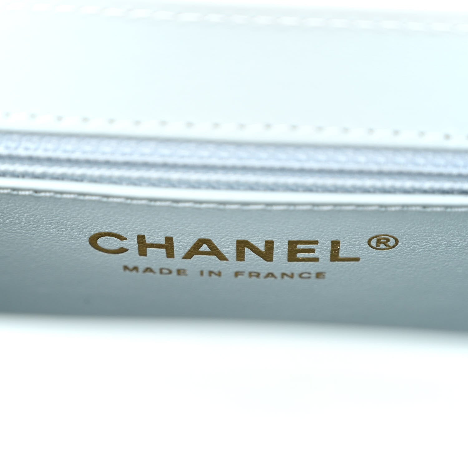 Chanel Shiny Aged Calfskin Quilted Nano Kelly Shopper Light Blue 6 of 10