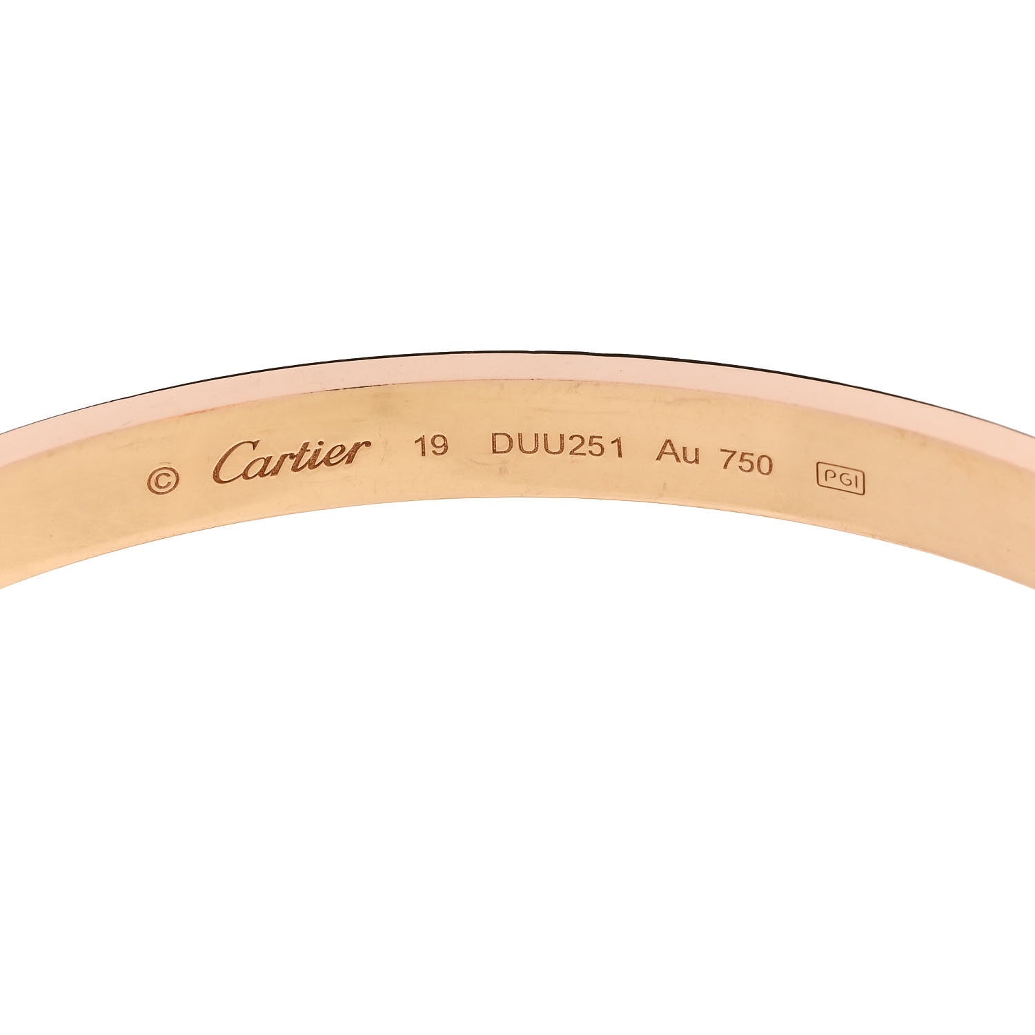 Cartier 18K Pink Gold LOVE Bracelet 19 5 of 7