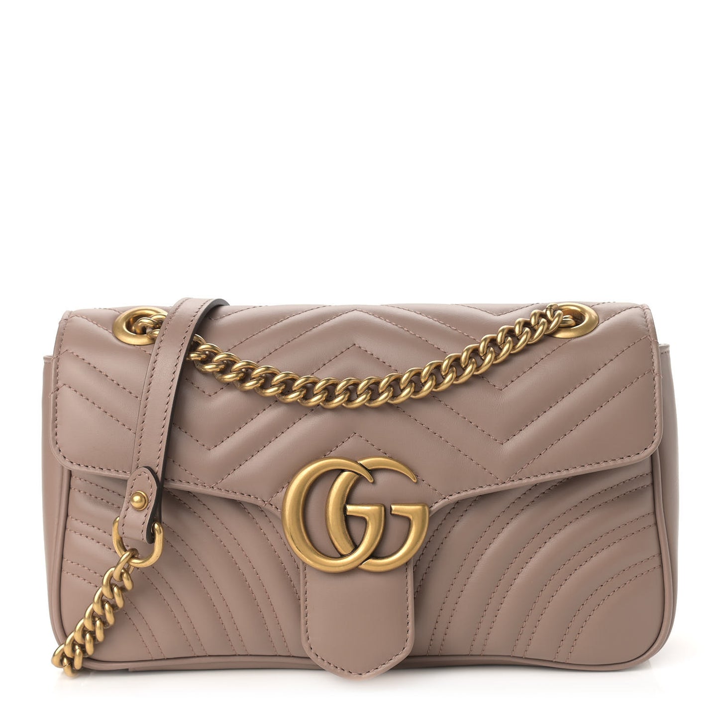 Calfskin Matelasse Small GG Marmont Shoulder Bag Porcelain Rose