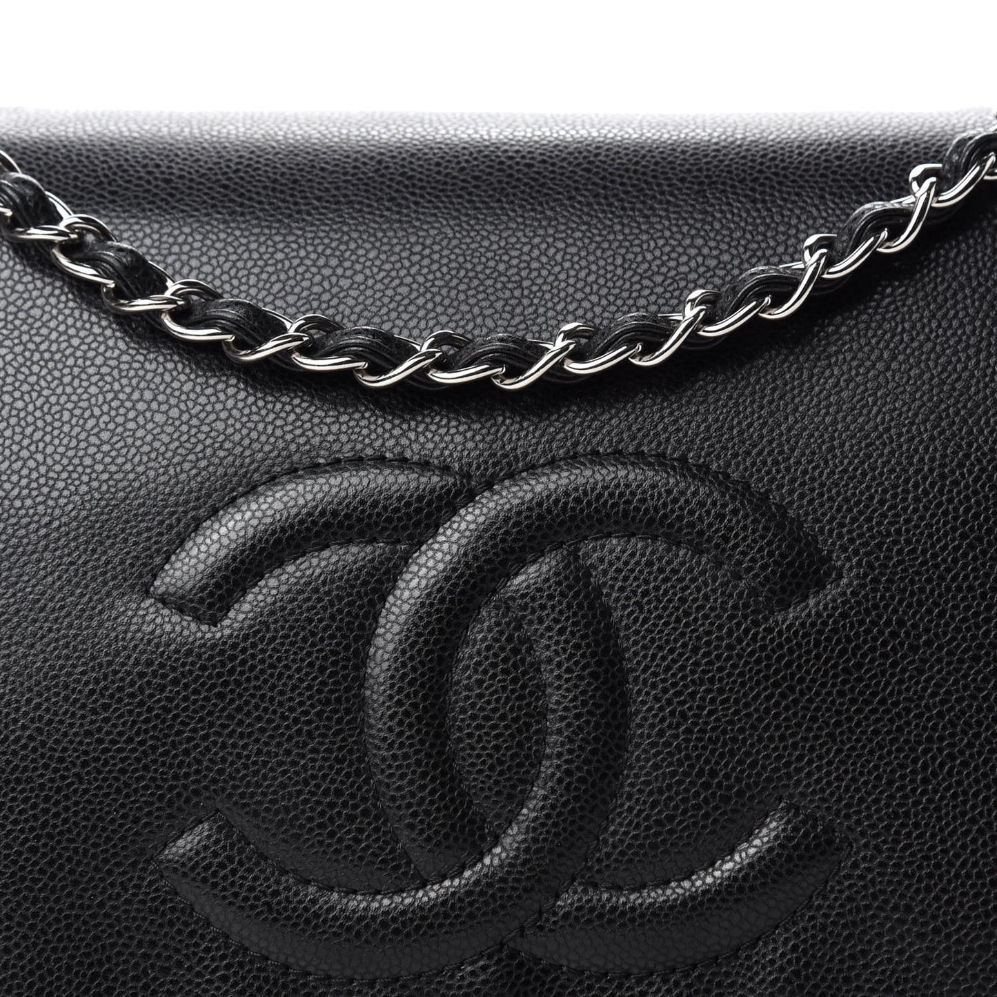 Caviar Large Timeless CC Flap Black