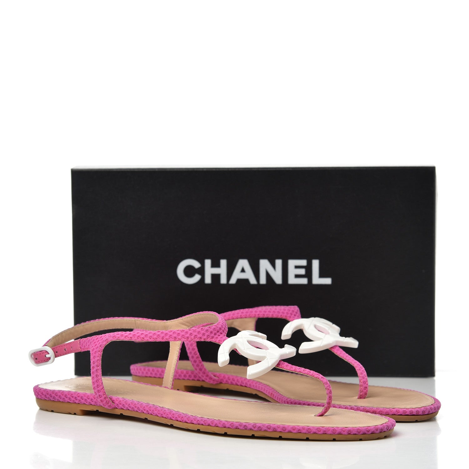 Chanel Mesh CC Thong Sandals 41 Fuchsia 771666 – FASHIONPHILE