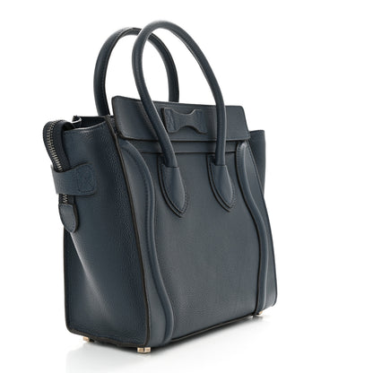 Celine Baby Drummed Calfskin Micro Luggage Petrol 3 of 9