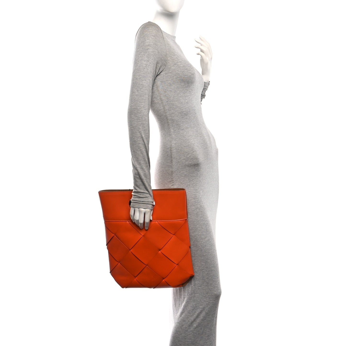 French Calfskin Small Slip Tote Orange