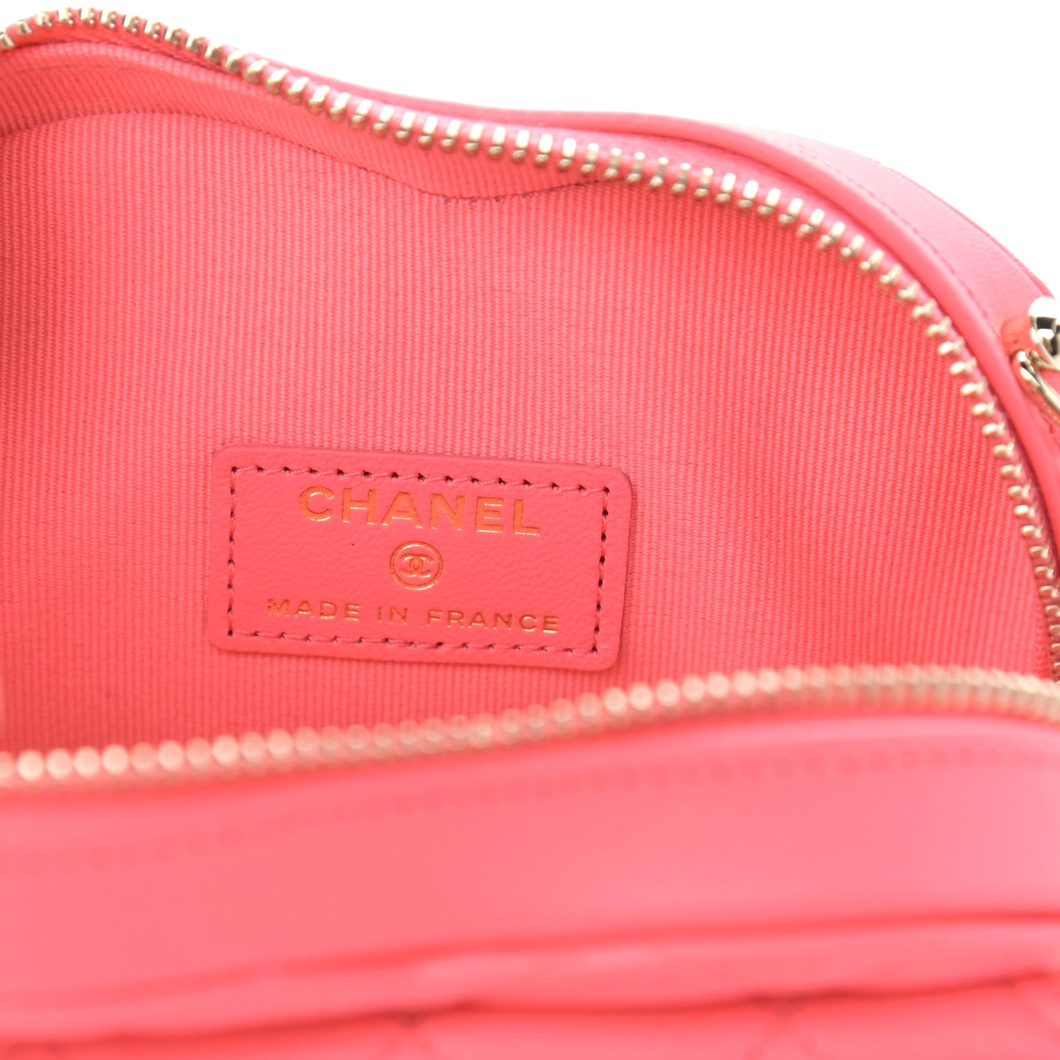 Chanel Lambskin Quilted CC In Love Heart Clutch With Chain Pink 7 of 12