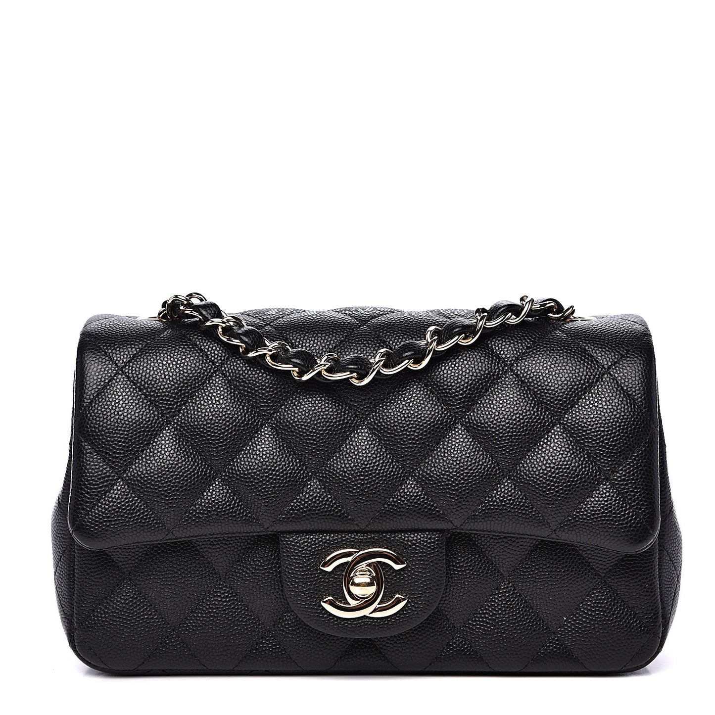Caviar Quilted Mini Rectangular Flap Black