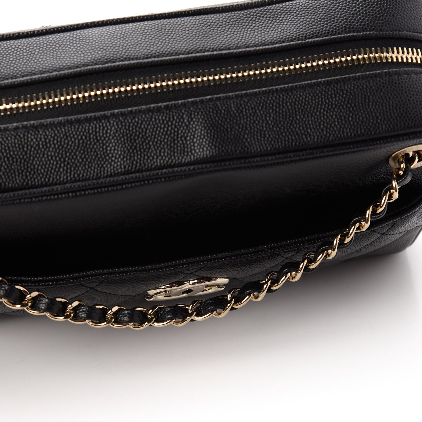 Caviar Quilted Small In & Out Camera Case Black