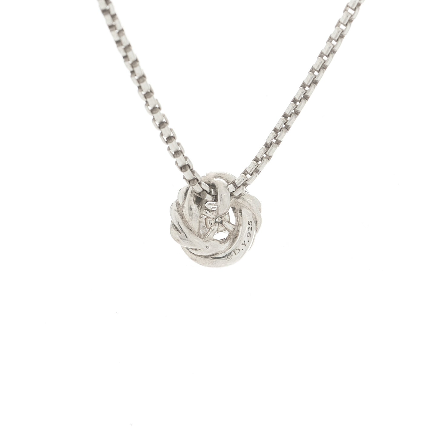Sterling Silver Diamond 8mm Petite Infinity Pendant Necklace