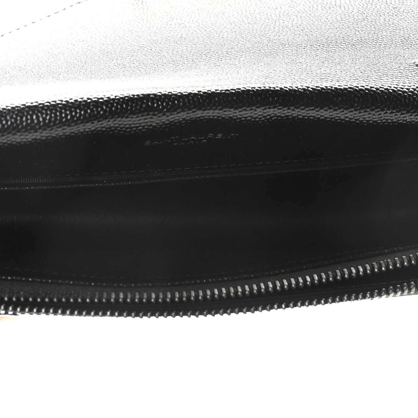 Grain De Poudre Matelasse Chevron Monogram Monochrome Envelope Chain Wallet Black