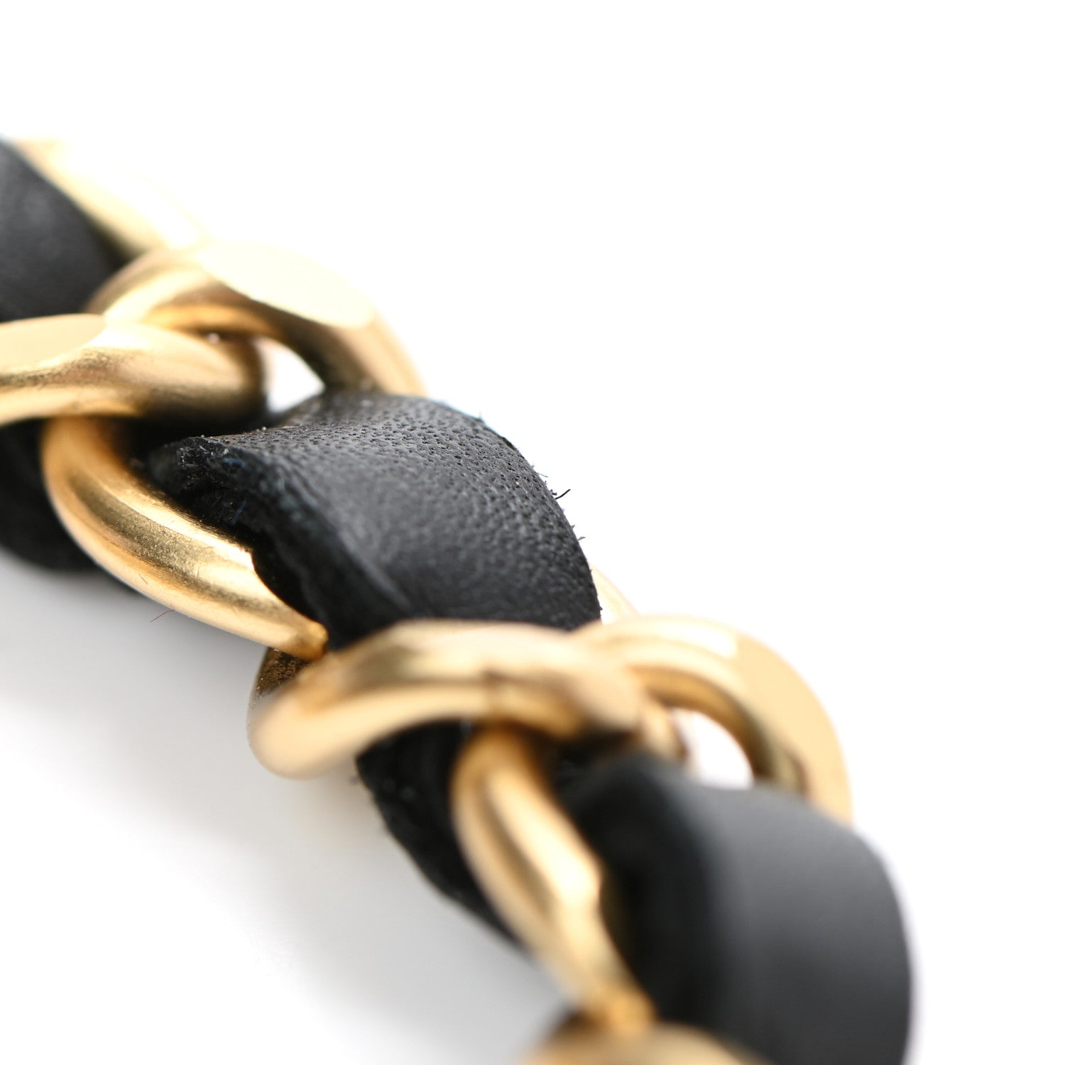 Chanel Metal Calfskin Crystal Chain 90's Camellia Bracelet Black Gold 4 of 4
