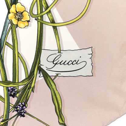 Gucci Silk Floral Square Scarf White 2 of 7