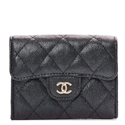 Chanel Iridescent Caviar Quilted Flap Card Holder Wallet Black 1 of 8