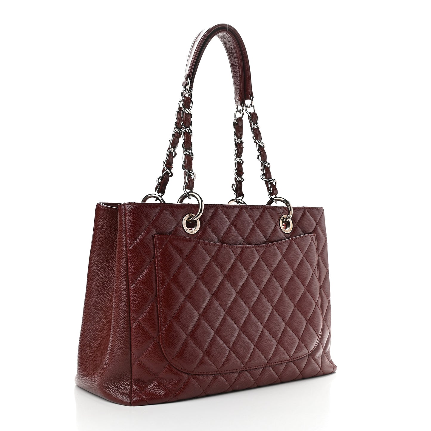 Caviar Quilted Grand Shopping Tote GST Burgundy