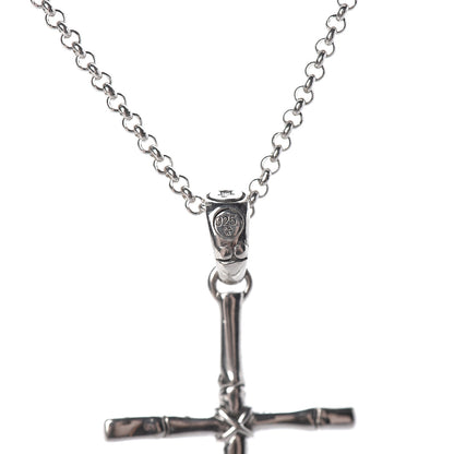 John Hardy Sterling Silver Bamboo Cross Pendant Necklace 5 of 8