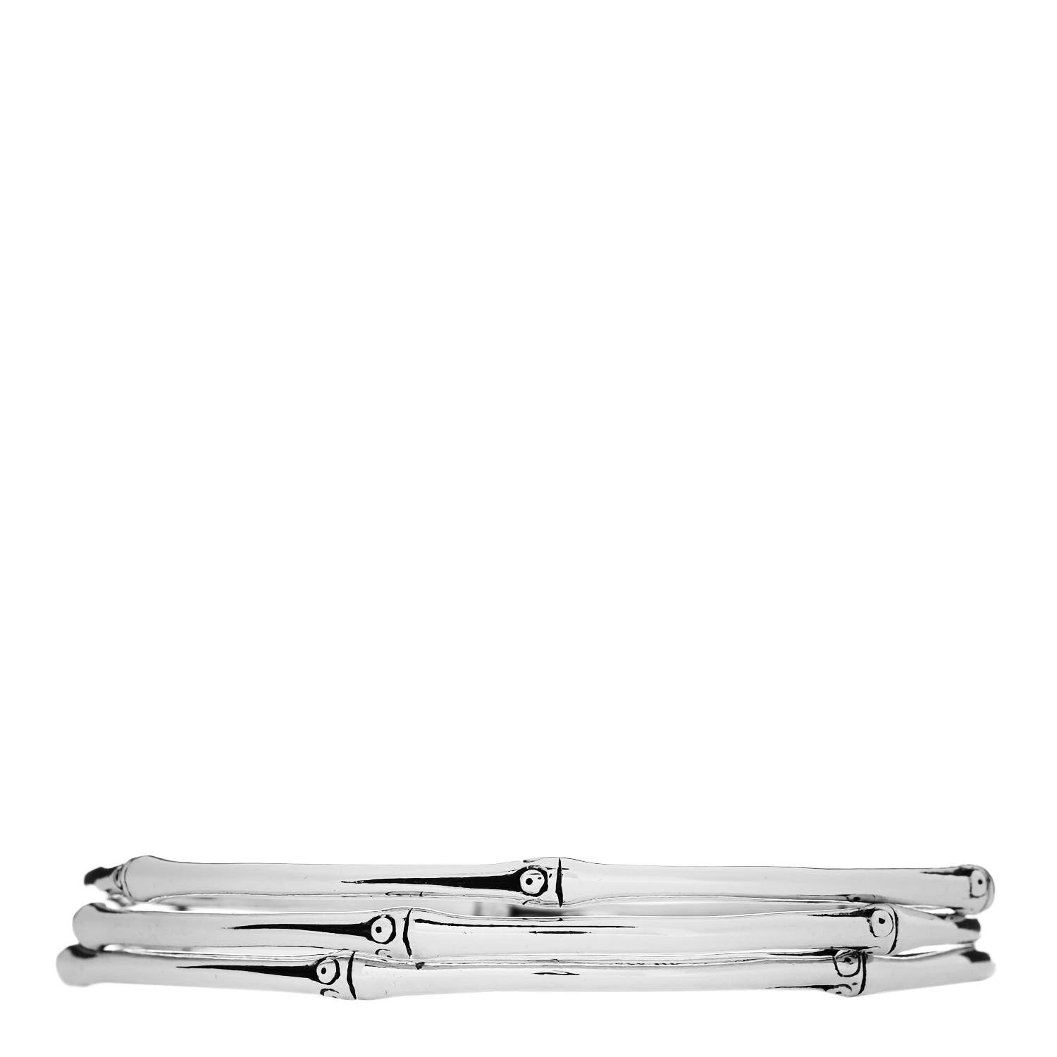 John Hardy Sterling Silver Bamboo Bangle Bracelet Set of 3 2 of 4