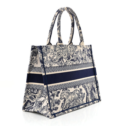 Christian Dior Canvas Embroidered Medium Dioriviera Toile De Jouy Book Tote Blue 3 of 12