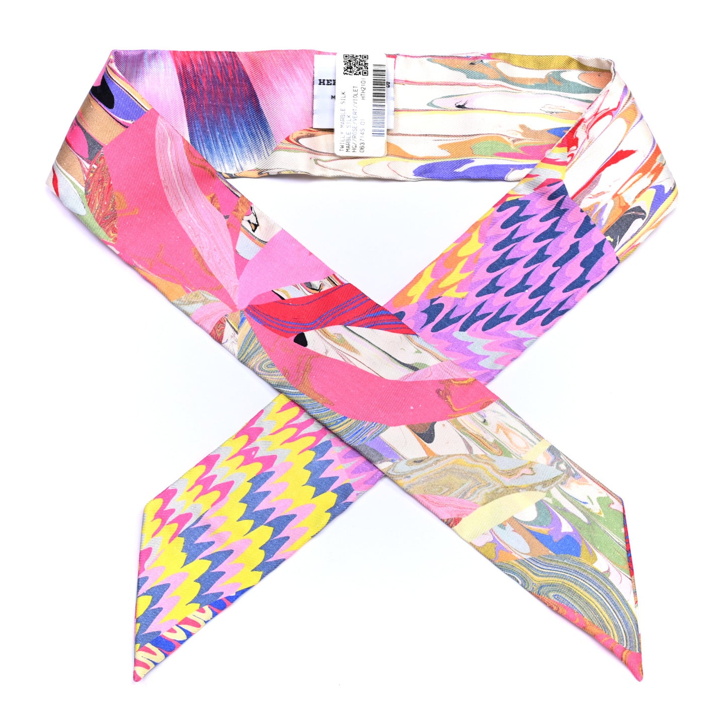 Silk Marble Silk Twilly Rose Vert Violet
