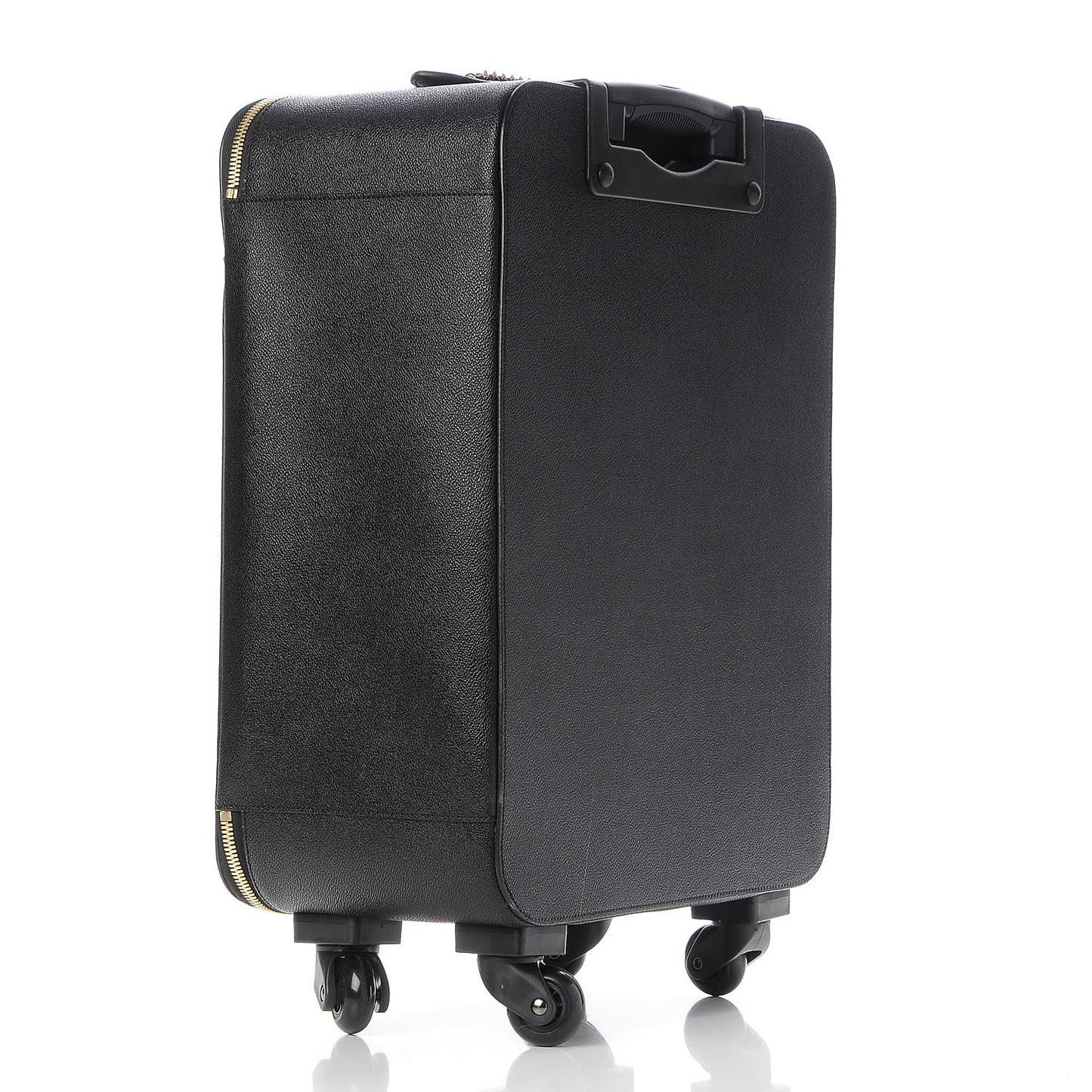 Grainy Vegetarian Leather 4 Wheel Falabella Travel Suitcase Black