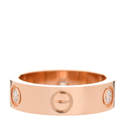 Cartier 18K Pink Gold 3 Diamond 5.5mm LOVE Ring 53 6.5 3 of 5