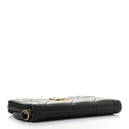 Gucci Calfskin Matelasse Pearly GG Marmont Zip Around Wallet Black 4 of 7